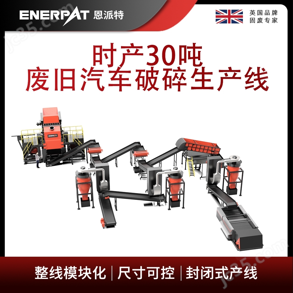 恩派特時產30噸廢舊汽車破碎生產線